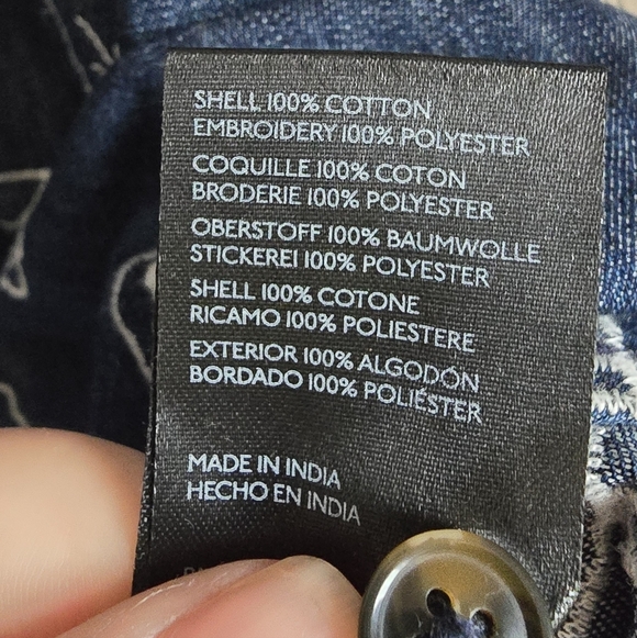 Anthropologie, Maeve Oversized Denim Embroidered Button Front Shirt SZ Large - Picture 10 of 12